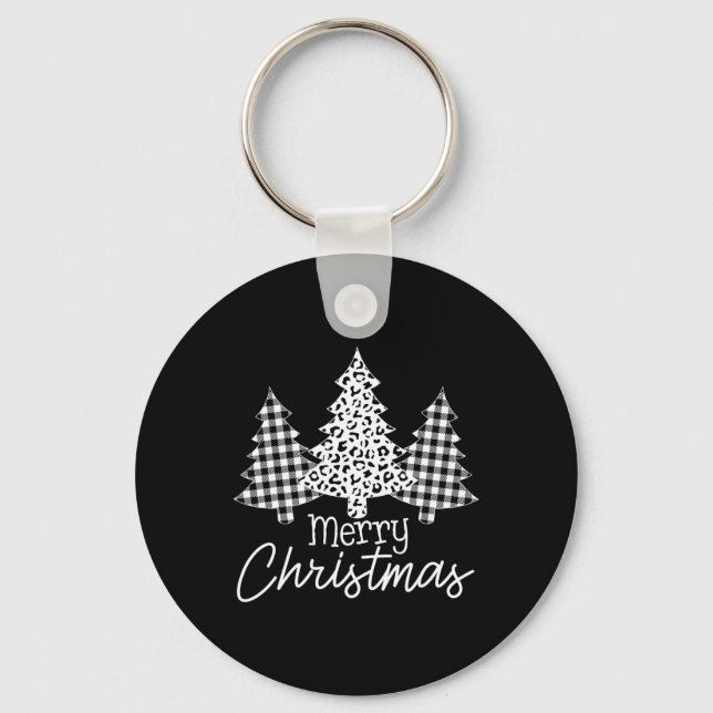Porte-clés Buffle noir et blanc Joyeux Noël Joyeux Noël (Recto)