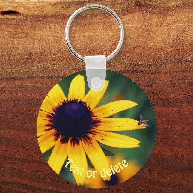 Porte-clés Bug On Black Eyed Susan Flower Personalized (Recto)