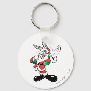 Porte-clés BUGS BUNNY™ Père Noël faisant un signe de la main