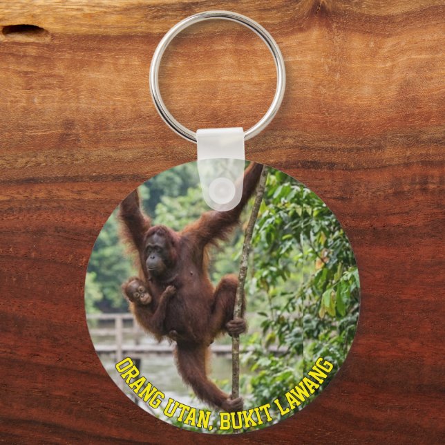 Porte-clés Bukit Lawang Sumatra Orangutan Jungle Keychain (Verso)