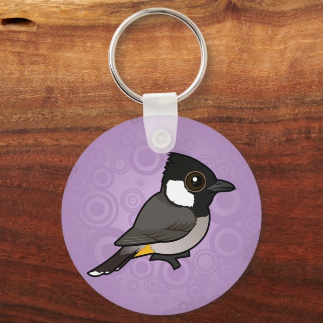 Porte-clés Bulbul à oreilles blanches Birdorable (Verso)