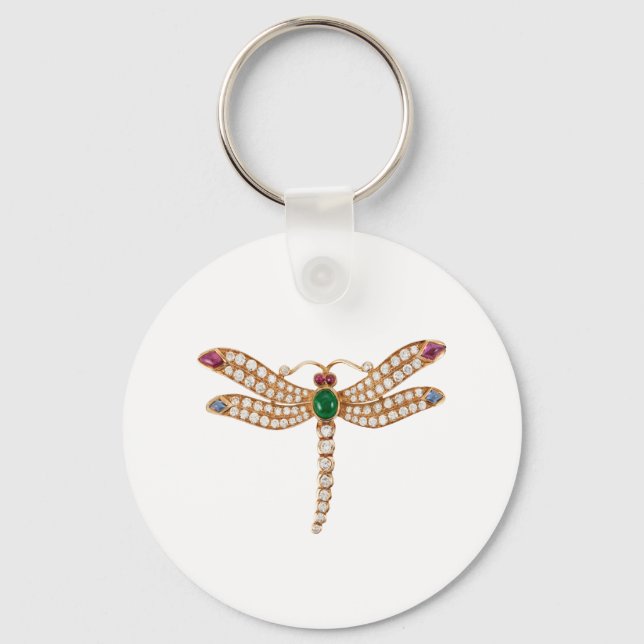 PORTE-CLÉS BULGARI DIAMOND DRAGONFLY. BEAU BLÉ BLANC (Recto)
