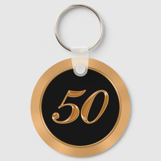 Porte-clés BULK bon marché 50 Anniversaire Porte - clé Gold N (Recto)