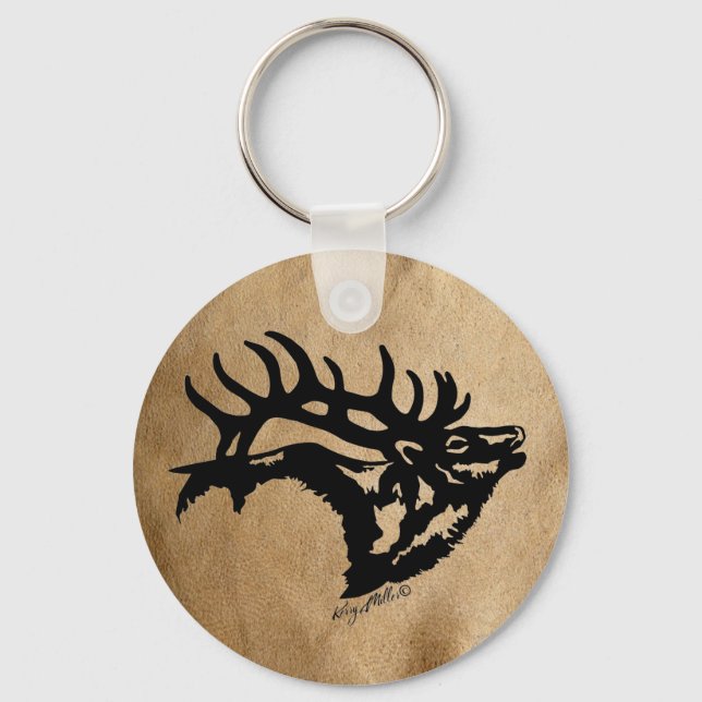 Porte-clés Bull Elk Silhouette (Recto)