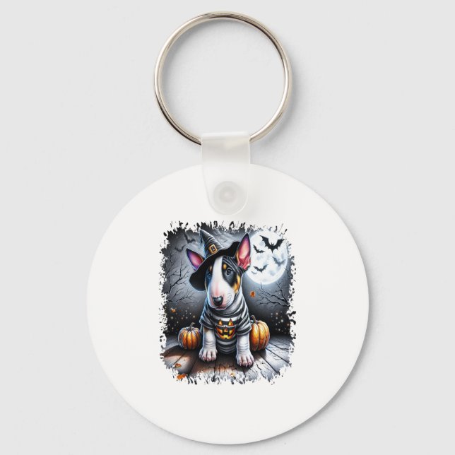 Porte-clés Bull Terrier Chien Halloween (Recto)