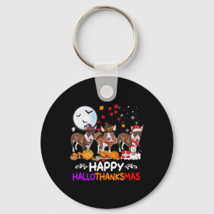 Porte-clés Bull Terrier Chien Noël Joyeux Hallothankmas Tha