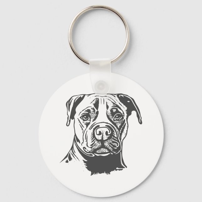 Porte-clés Bull Terrier du Staffordshire (Recto)