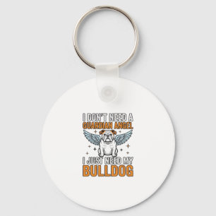 Porte-clés Bulldog Ange Gardien Vintage T-Shirt pour Amoureux