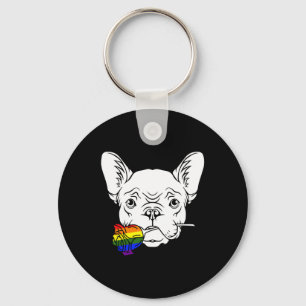 Porte-clés Bulldog Gay pride Rose Lgbt-q Rainbow Frenchie Chi