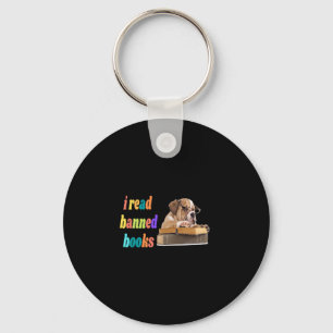Porte-clés Bulldog J'Ai Lu Des Livres Interdits