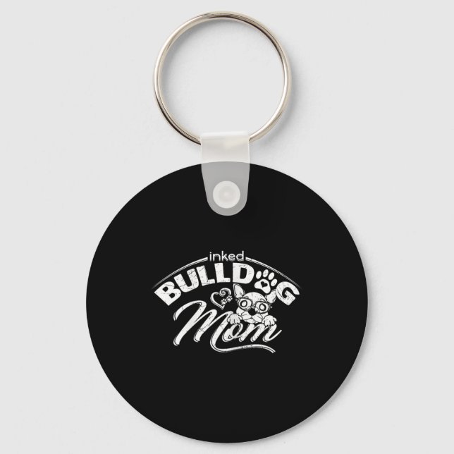 Porte-clés Bulldog Maman Tattoos Vieux anglais Bulldog Maman  (Recto)
