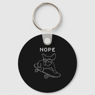 Porte-clés Bulldog Nope À cheval Un Cool De Skateboard French