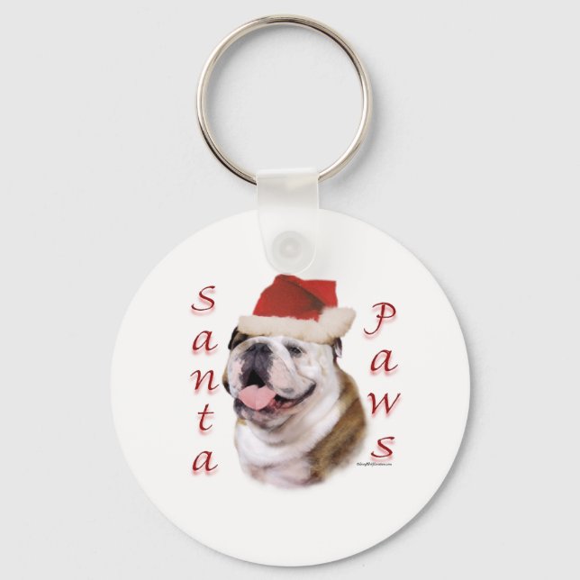 Porte-clés Bulldog Père Noël Paws (Recto)