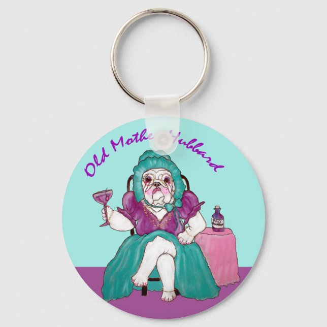 Porte-clés Bulldog Vieux Mère Hubbard (Recto)