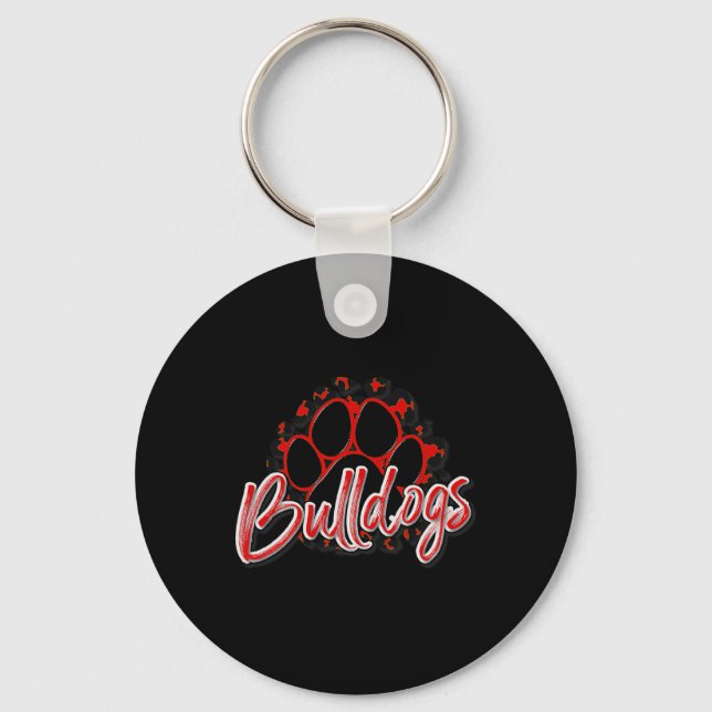 Porte-clés Bulldogs Red Black Cheetah School (Recto)