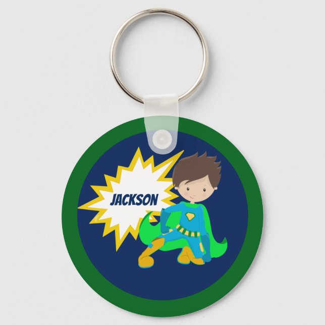 Porte-clés Bulle d'action Superhero Cool personnalisée (Recto)