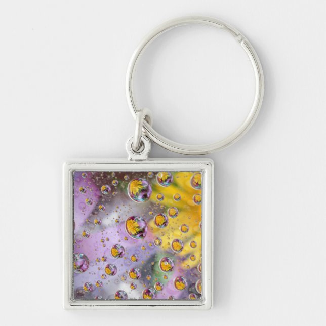 Porte-clés Bulles abstraites avec des fleurs. Crédit : Nancy (Devant)
