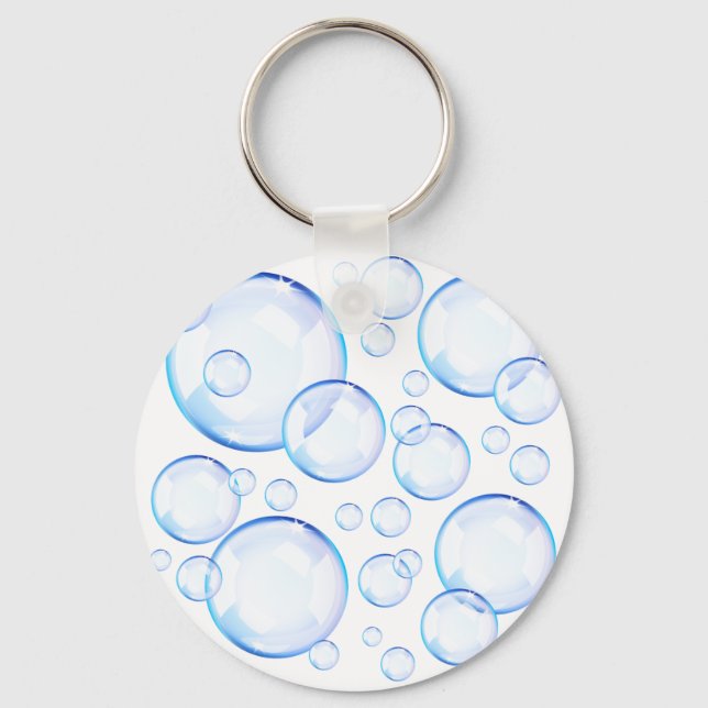 Porte-clés Bulles de savon bleu transparent (Recto)