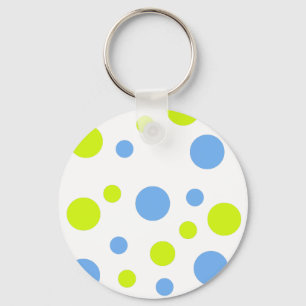 Porte-clés Bulles Jaunes Bleues Funky Heureuses