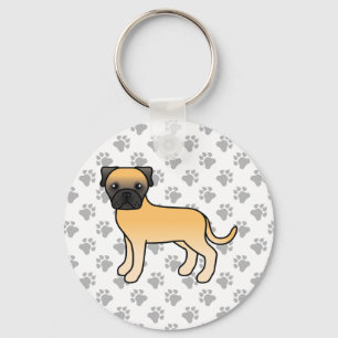 Porte-clés Bullmastiff Fauve Chien de Dessin Animé Mignon