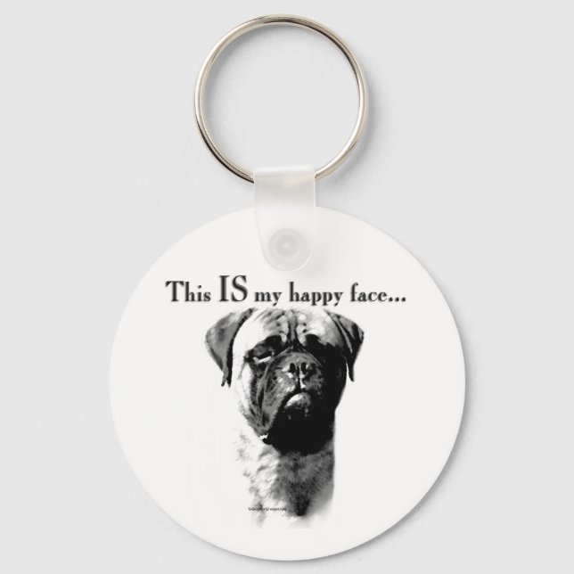 Porte-clés Bullmastiff Happy Face Porte - clé (Recto)