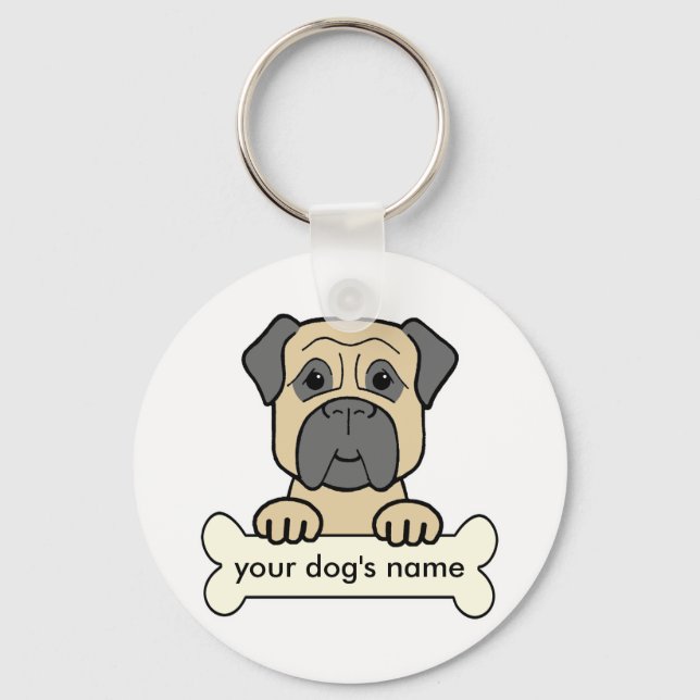 Porte-clés Bullmastiff personnalisé (Recto)