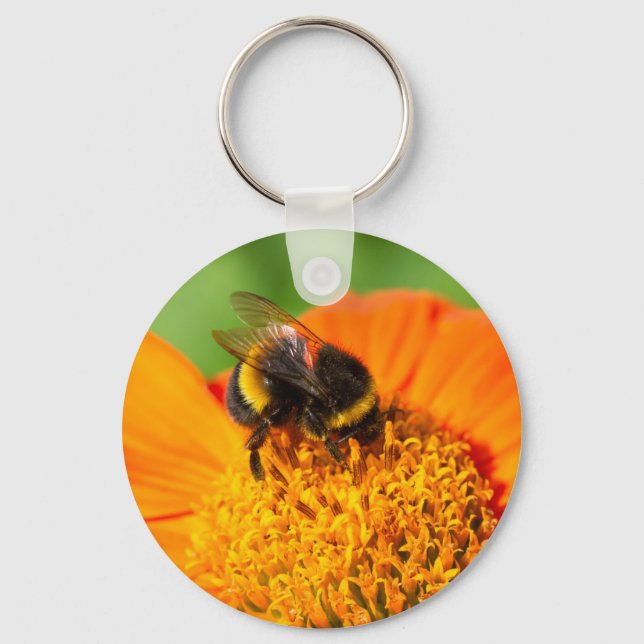Porte-clés Bumblebebe Sur Fleur Orange (Recto)