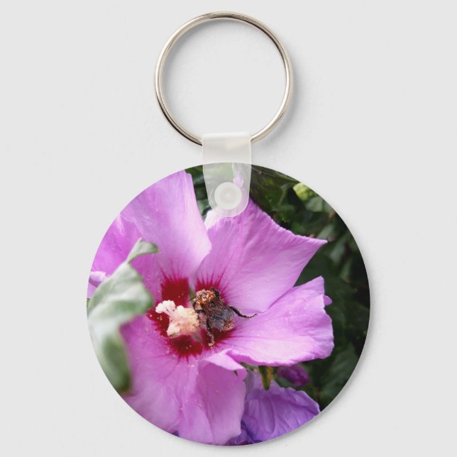 Porte-clés Bumblebebe sur la fleur d'Hibiscus (Recto)