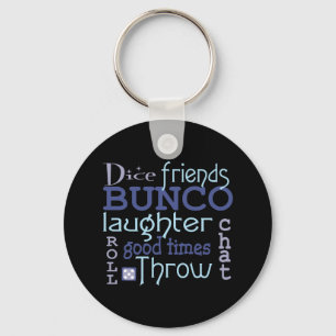 Porte-clés Bunco Good Times Dice Friends Modern Blue & Purple
