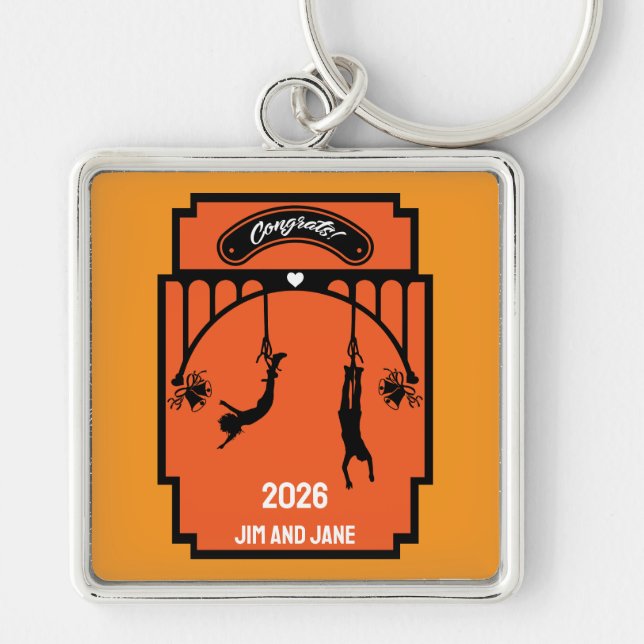 Porte-clés Bungee Jumping Mariage cadeau (Devant)