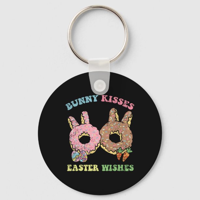 Porte-clés Bunny Baisers Pâques Souhaits Lapin Donut chasse a (Recto)