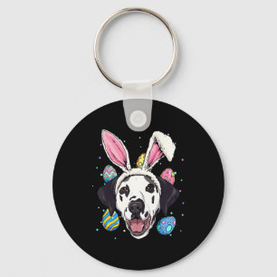 Porte-clés Bunny de Pâques Dalmatien Chien Enfants Hommes Cad