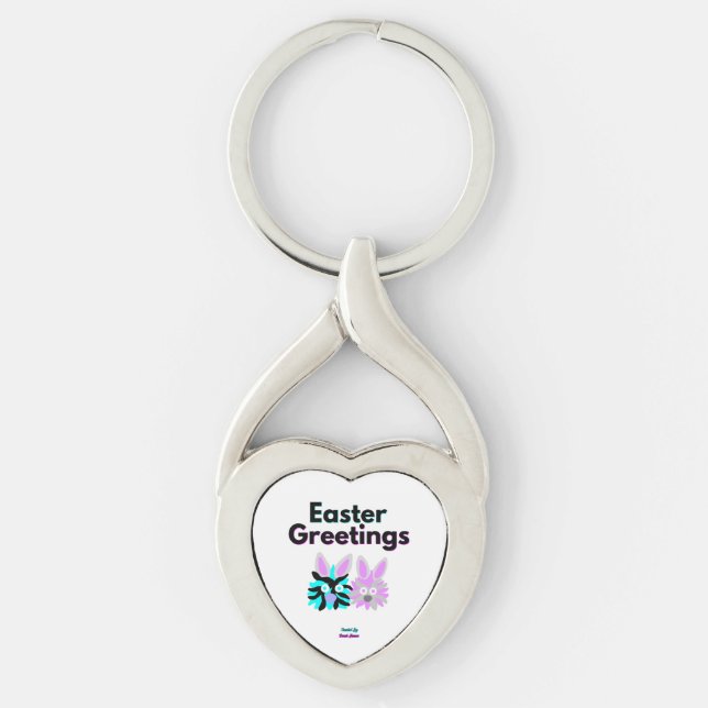 Porte-clés Bunny Fuzzies Twisted Heart Metal Porte - clé (Devant)