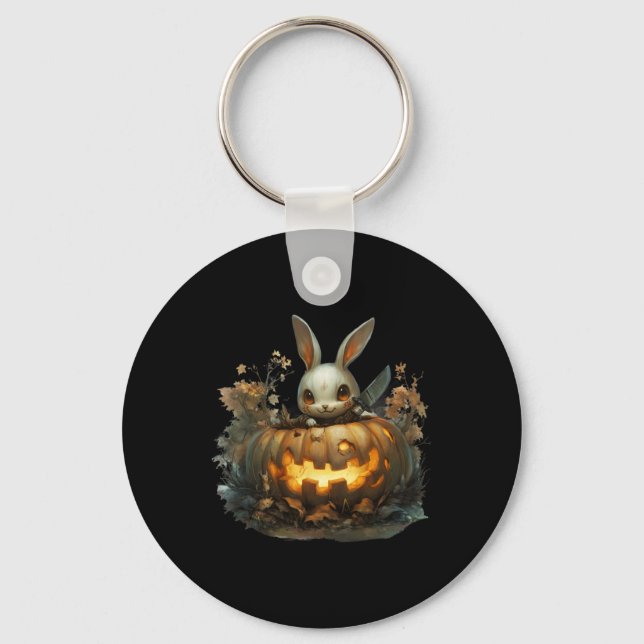 Porte-clés Bunny Mayhem Déplaisant Halloween Bunny Citrouille (Recto)