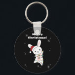 Porte-clés Bunny Merry Christmas Winter Animals Rabbits<br><div class="desc">The rabbit for Christmas with fairy lights. Funny animals with gifts and snow to the holidays. Also funny for Christmas in July. Hasen are sweet animals and parfait pour Christmas.</div>