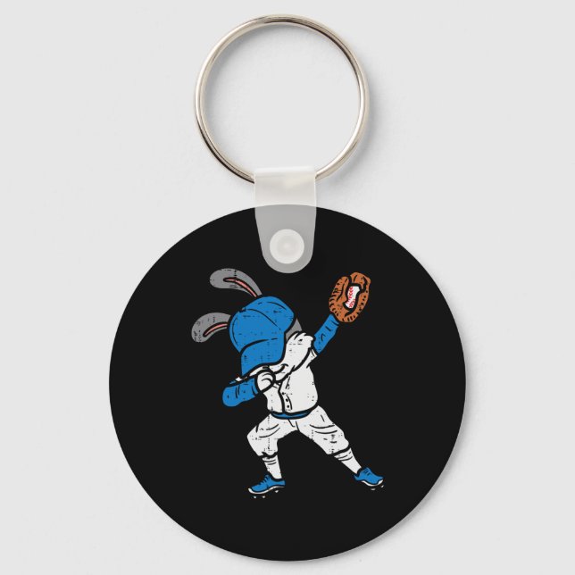 Porte-clés Bunny Rabbit Dab Baseball Pâques Sport Pitcher Boy (Recto)