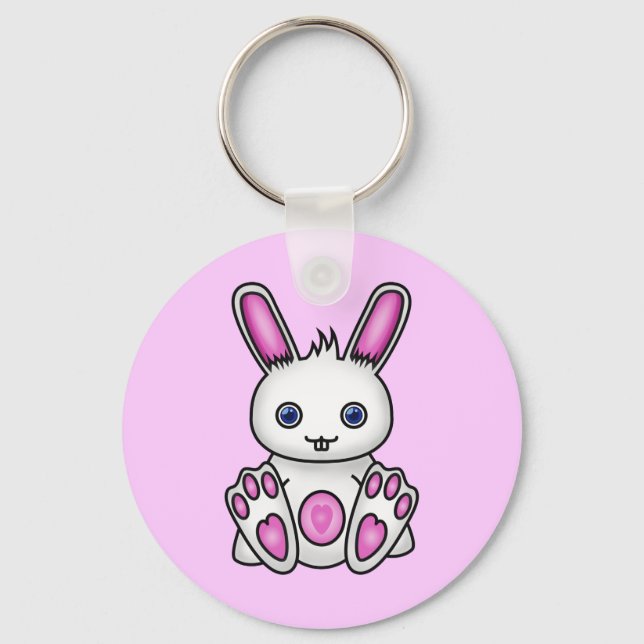 Porte-clés Bunny rose Kawaii (Recto)
