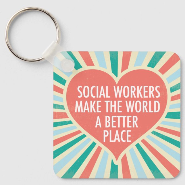 Porte-clés Bureau du travail social inspiré Belle citation (Recto)