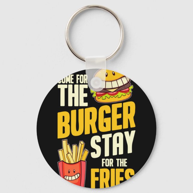 Porte-clés Burger hamburger viande barbecue - cheeseburger (Recto)