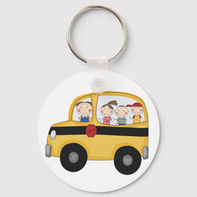 Porte-clés Bus scolaire avec T-shirts et cadeaux pour enfants (Recto)