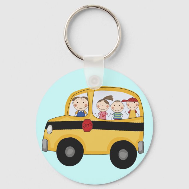 Porte-clés Bus scolaire avec T-shirts et cadeaux pour enfants (Recto)