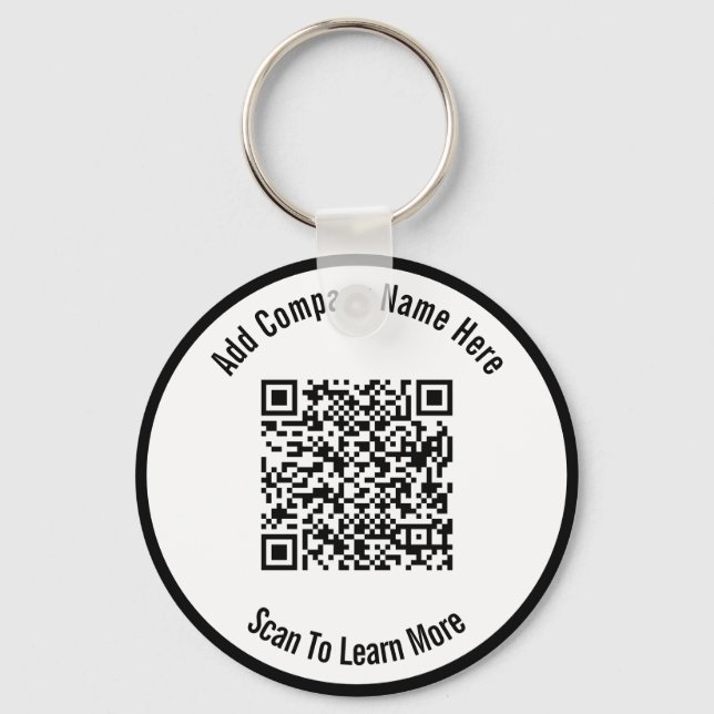 Porte-clés Business Black and White QR Code Template (Recto)