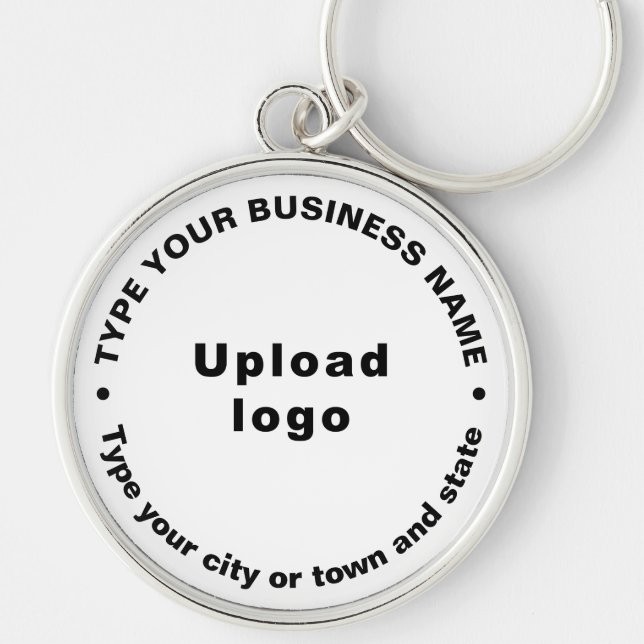Porte-clés Business Brand White Round Premium Keychain (Devant)