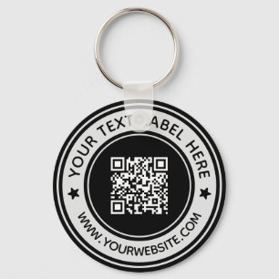 Porte-clés Business Professional Scan Me QR Code Modern Black