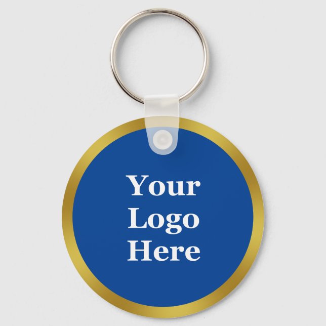 Porte-clés Business Template Deep Blue & Gold Your Logo Here (Recto)