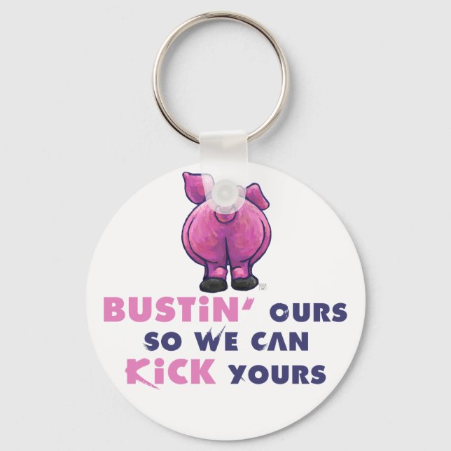 Porte-clés Bustin Ours Pig Butt Porte - clé de motivation (Recto)