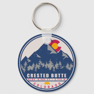 Porte-clés Butte de Crête Colorado Retro Sunset Souvenirs