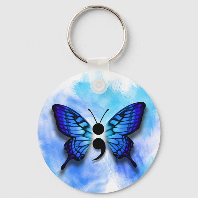 Porte-clés Butterfly semicolon keychain (Recto)