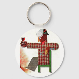 Porte-clés buveur de vin AKA oenophile