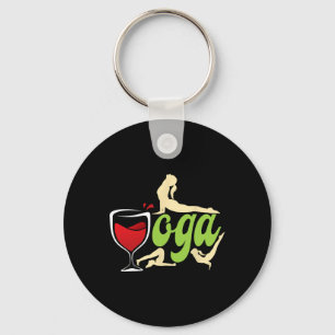 Porte-clés Buveur de vin Yoga vin Yogis drôle Yoga vin 